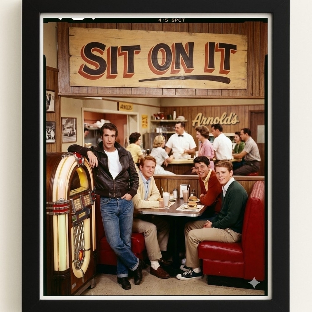 Retro Diner Framed 8x10 A.I. Art Print
